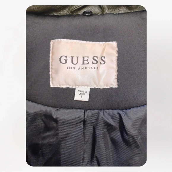 Guess Moto Faux Leather  Jacket Size Large - Picture 10 of 11